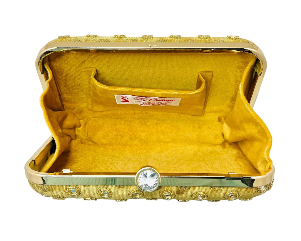 Gold Mirrored Silk Clutch