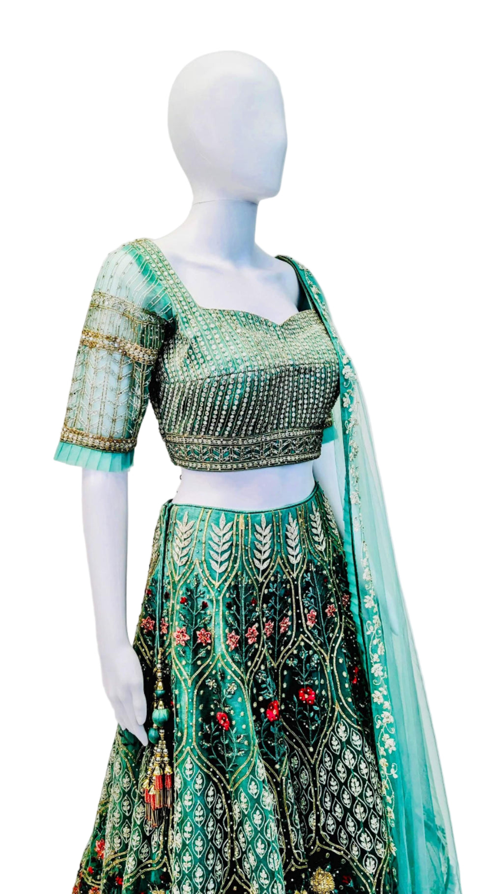 Teal Color Bridal Lehnga