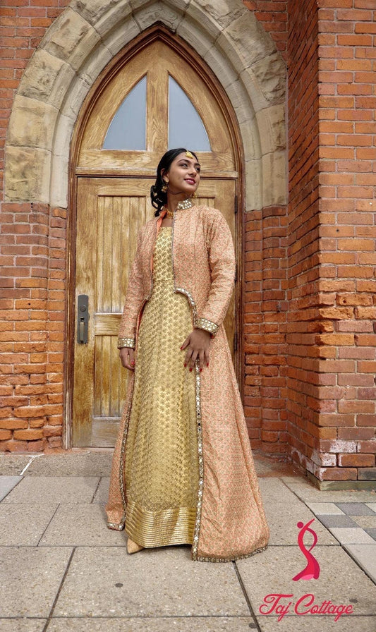 Light Pink & Gold Color Gown