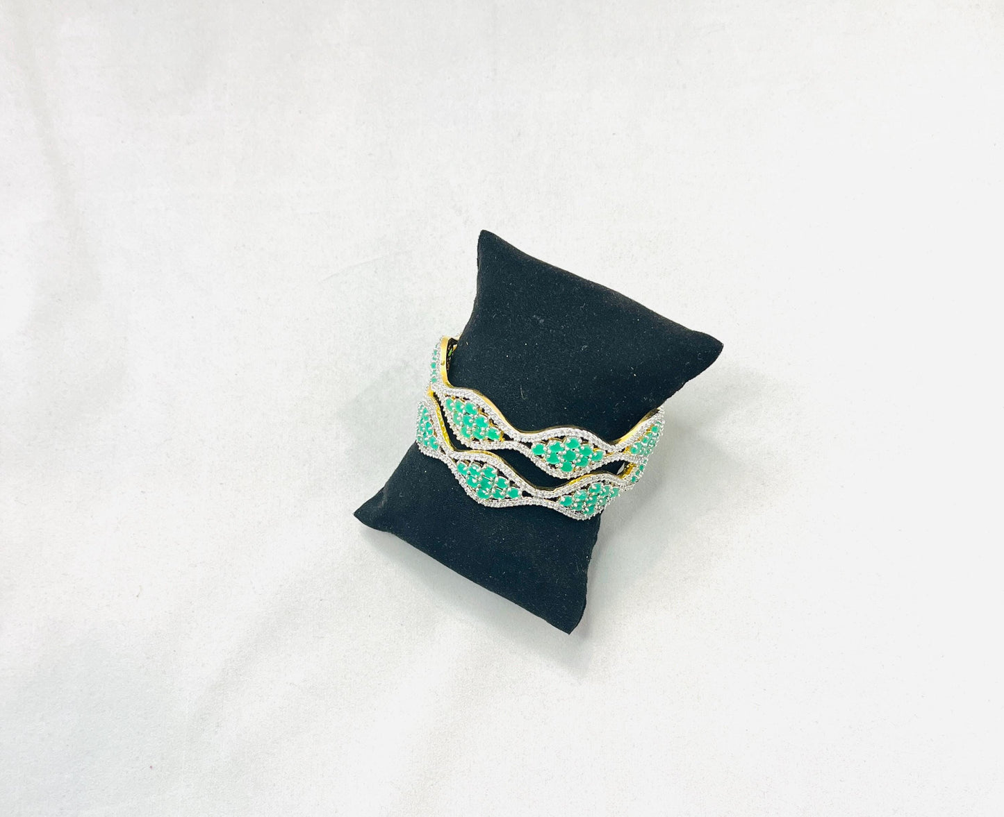Emerald Green American Diamond Bangles