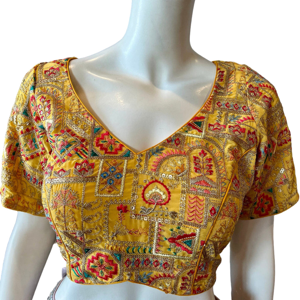 Yellow Embroidered Blouse