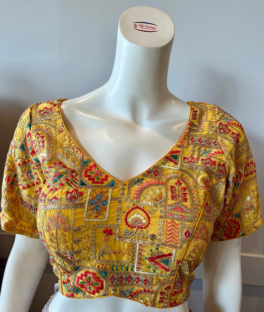 Yellow Embroidered Blouse