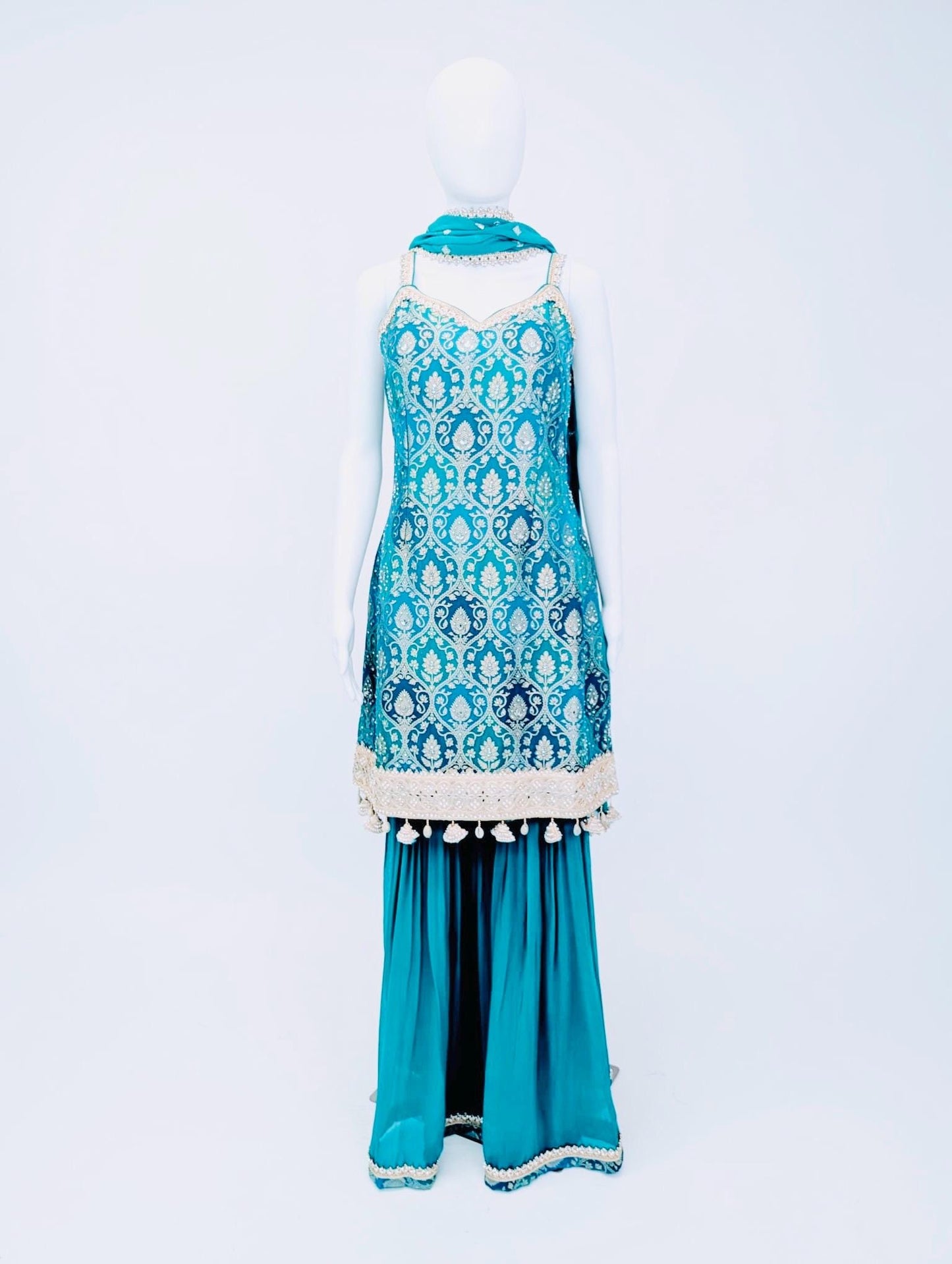 Teal Color Sharara Suit