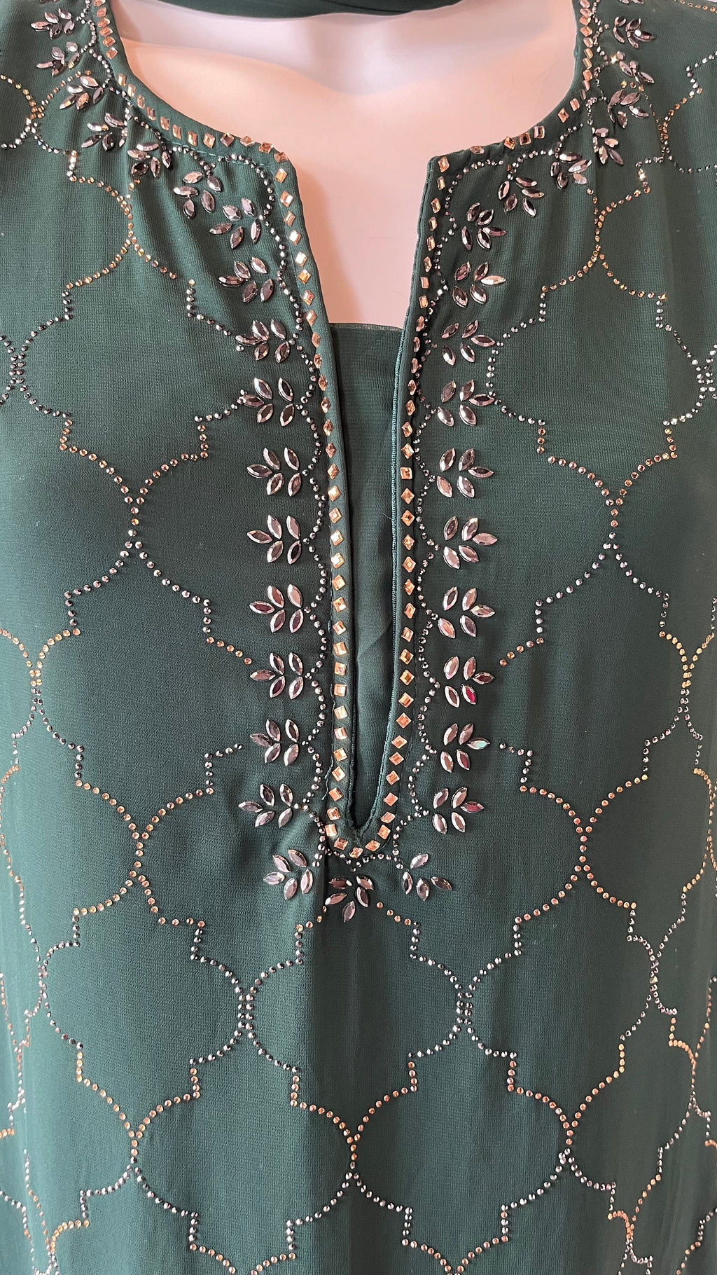 Emerald Green Georgette gown