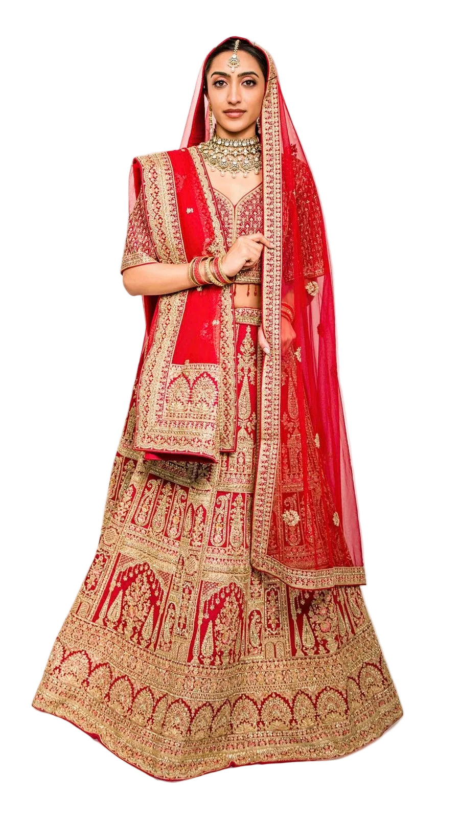 Red Color Bridal Lehnga Set