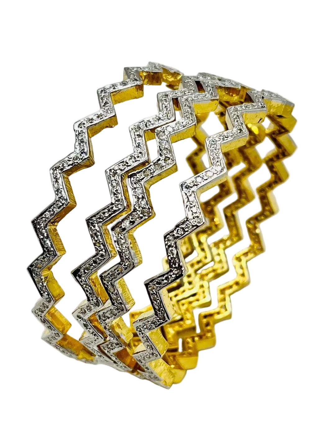 Zig Zag  Stones  Bangles
