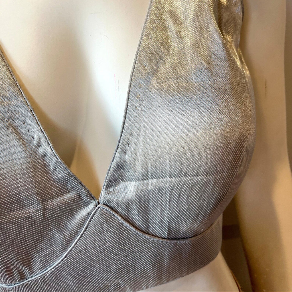 Silver Sleeveless Ready-Made Blouse