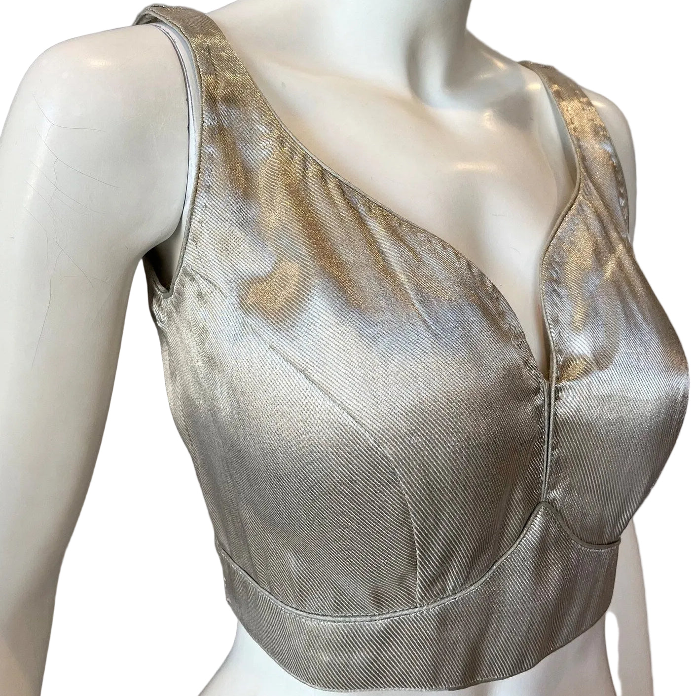 Silver Sleeveless Blouse