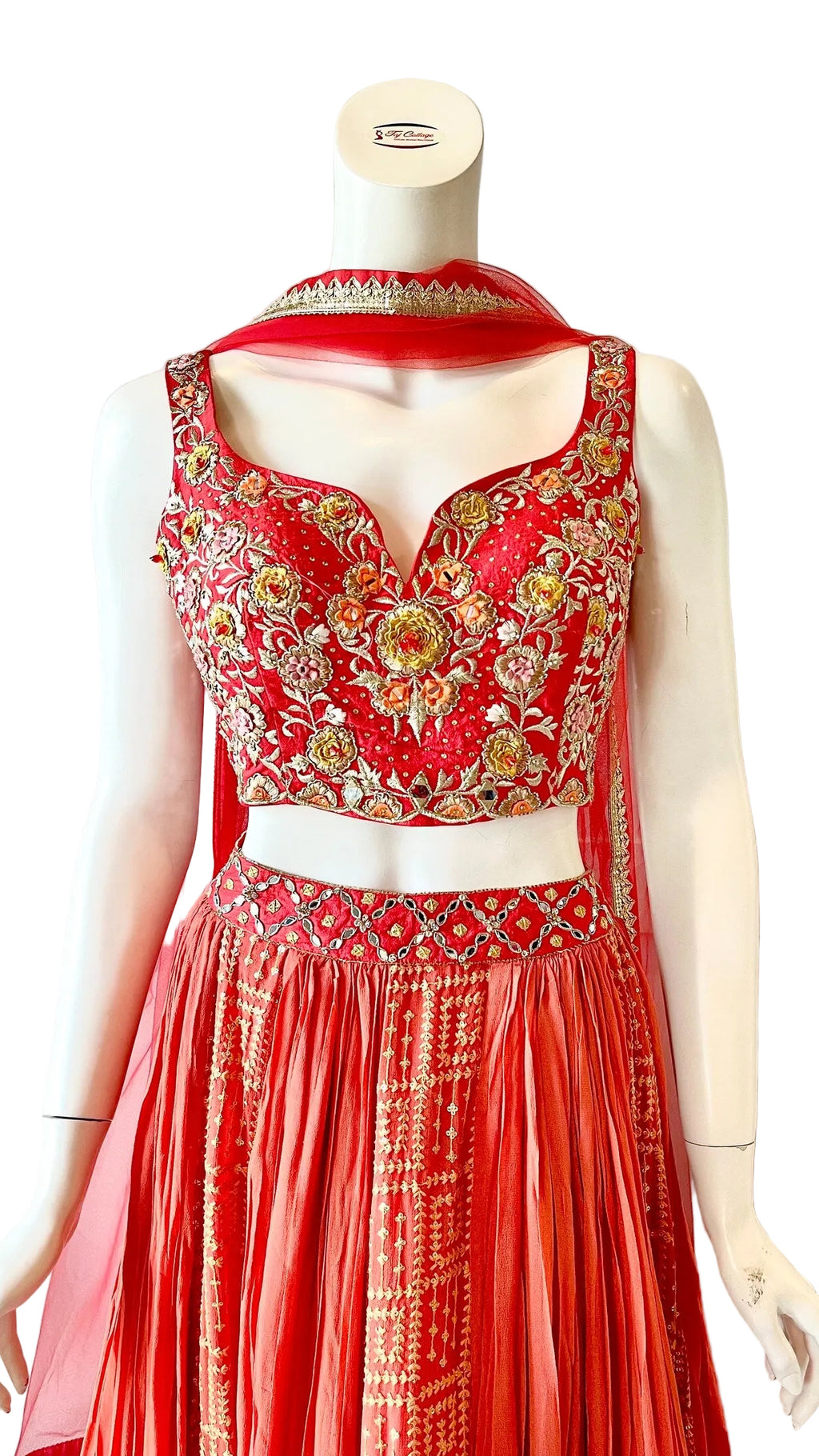 Blood Orange Color Lehnga