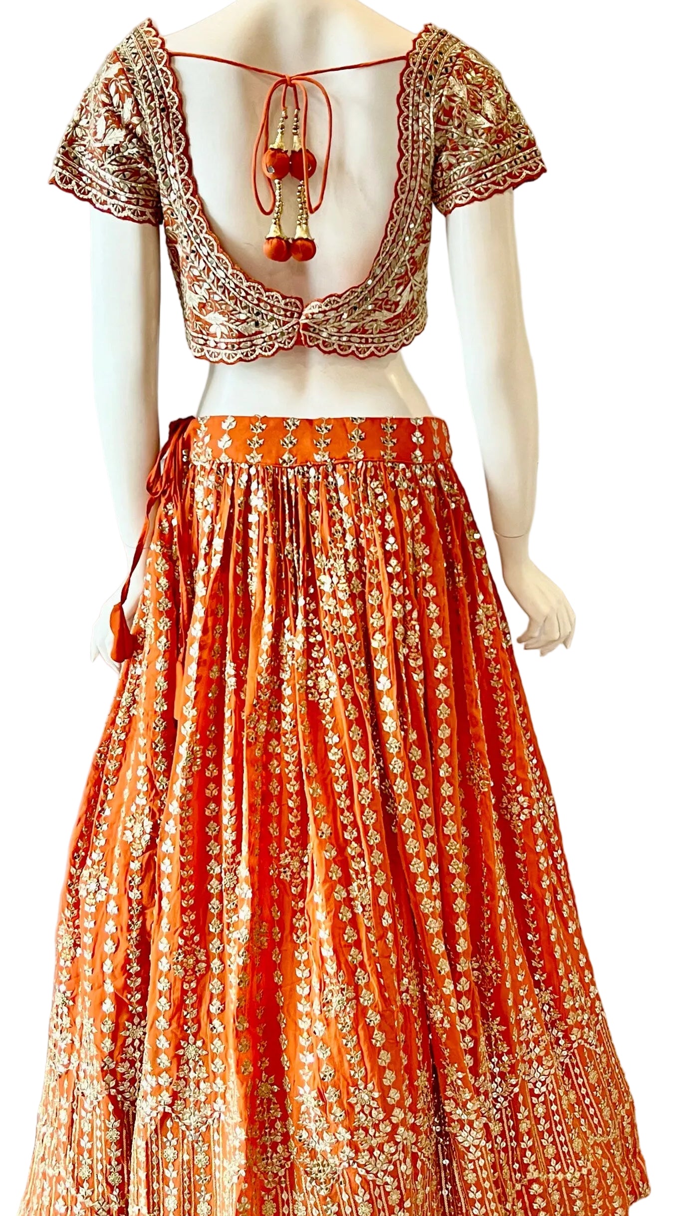 Orange Georgette Lehnga