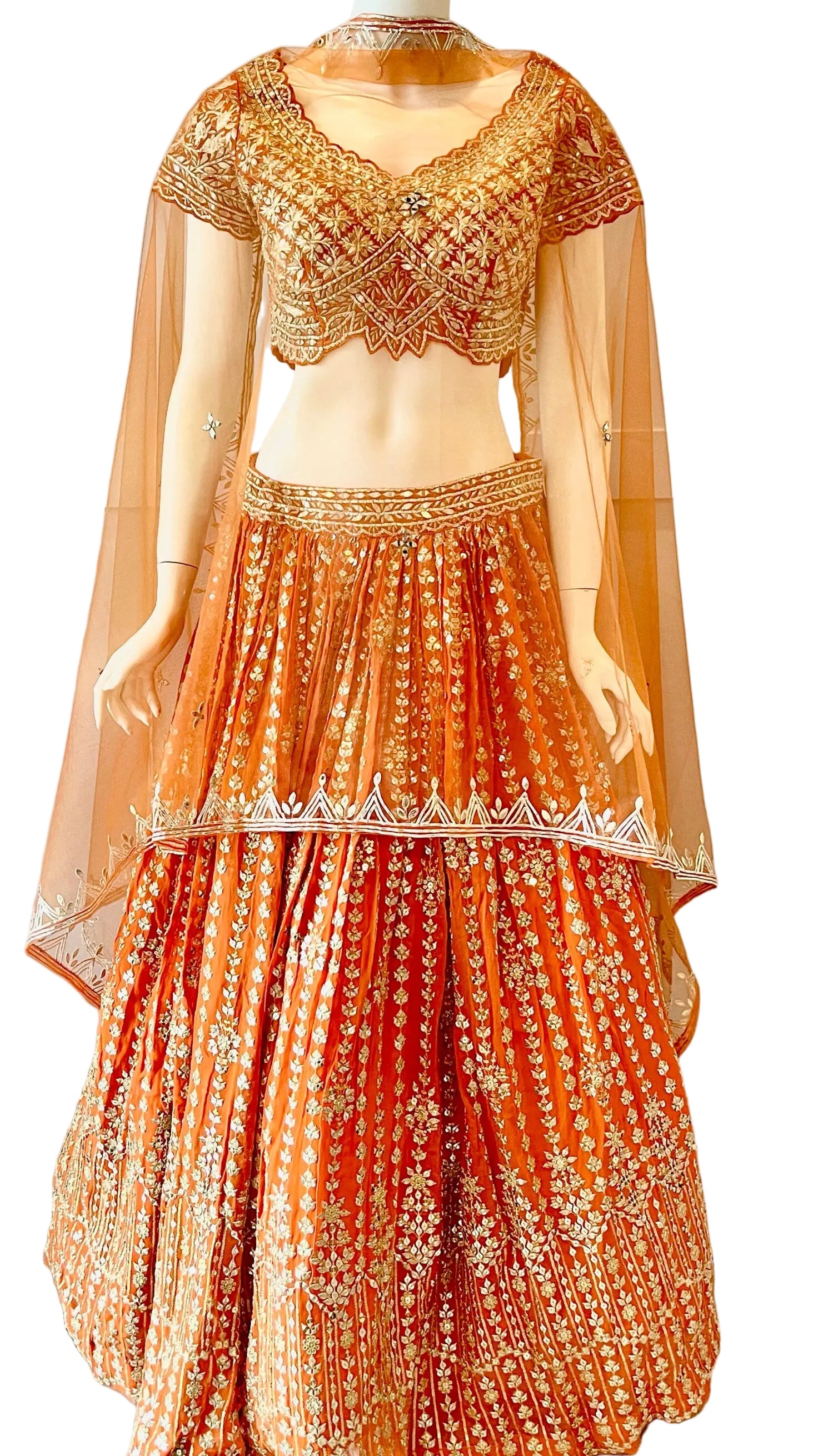 Orange Georgette Lehnga
