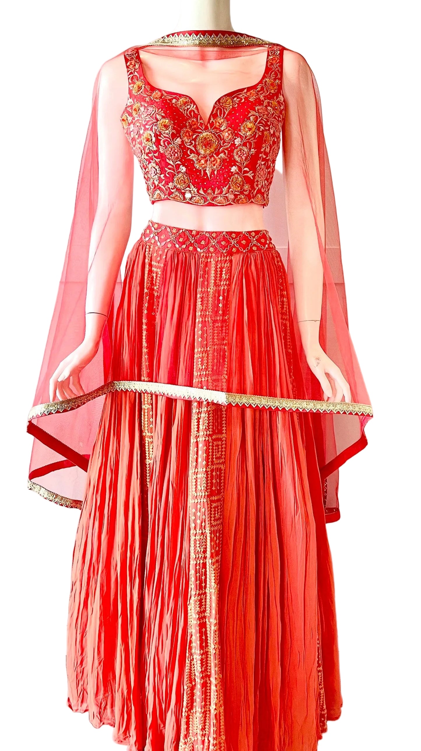 Blood Orange Color Lehnga