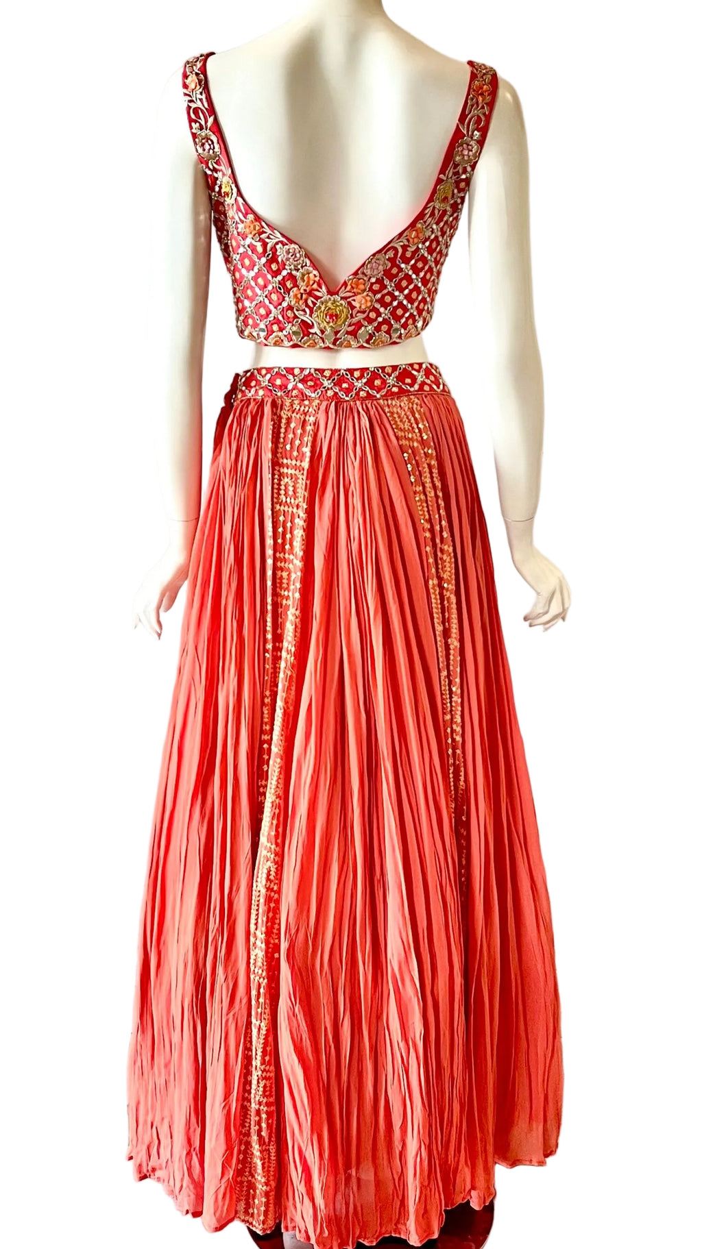 Blood Orange Color Lehnga