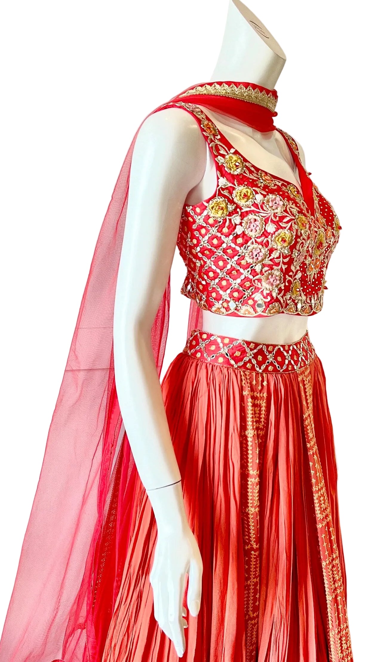 Blood Orange Color Lehnga