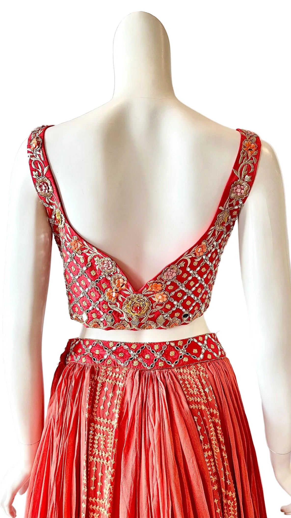 Blood Orange Color Lehnga