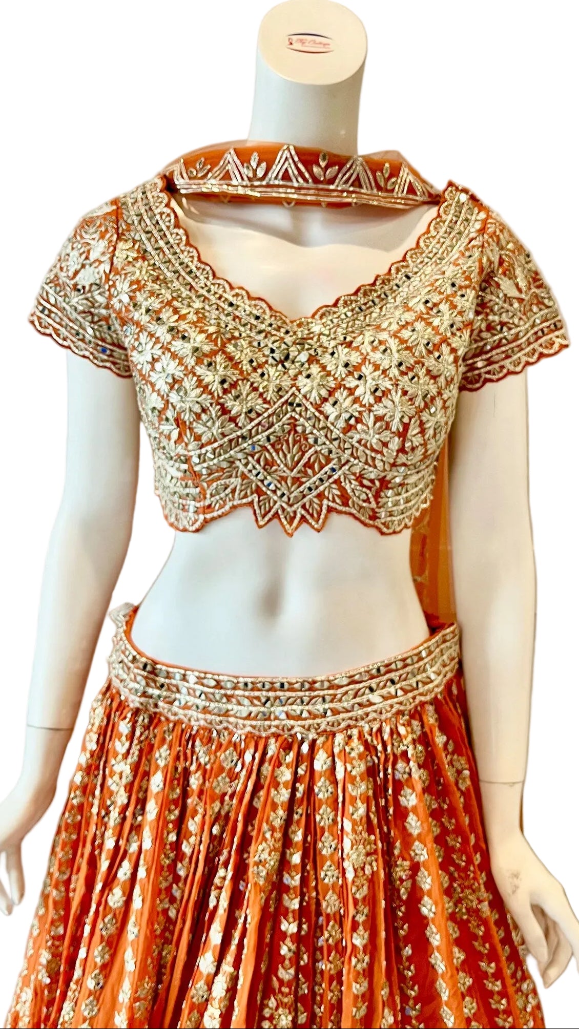 Orange Georgette Lehnga