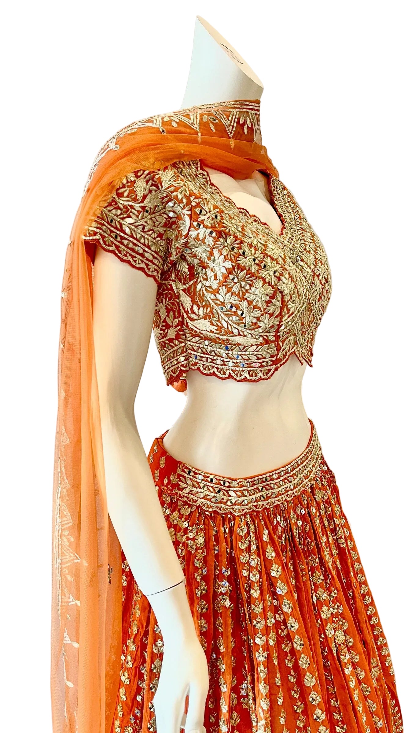 Orange Georgette Lehnga