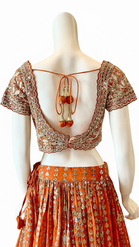 Orange Georgette Lehnga