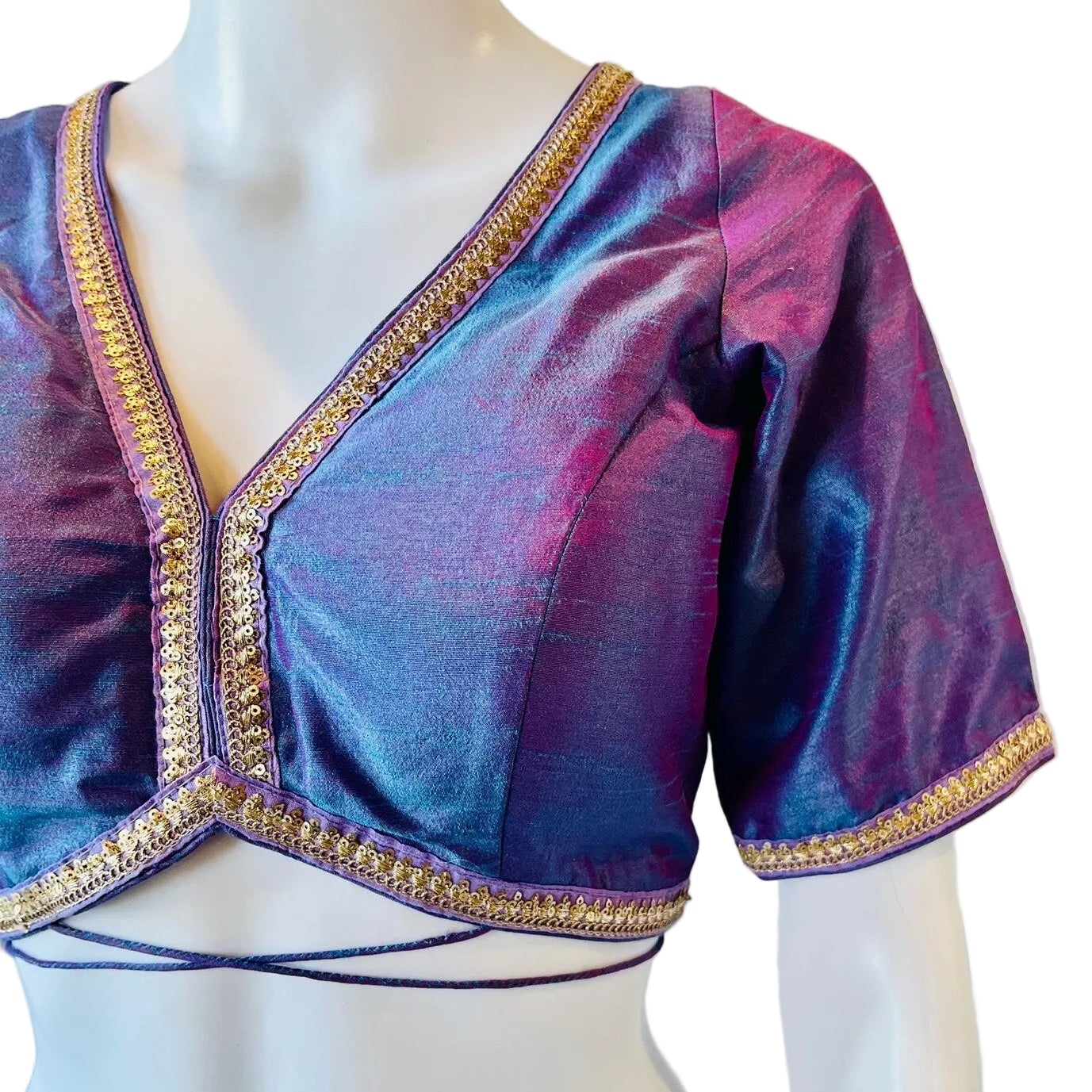 Purple &amp; Blue Ready-Made Blouse