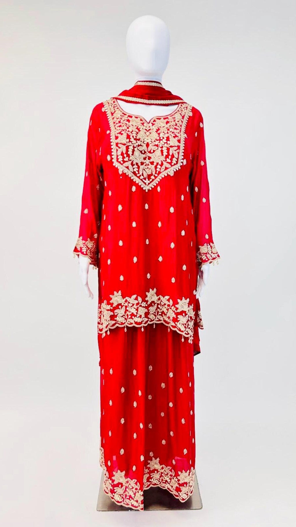 Red Color Skirt Set