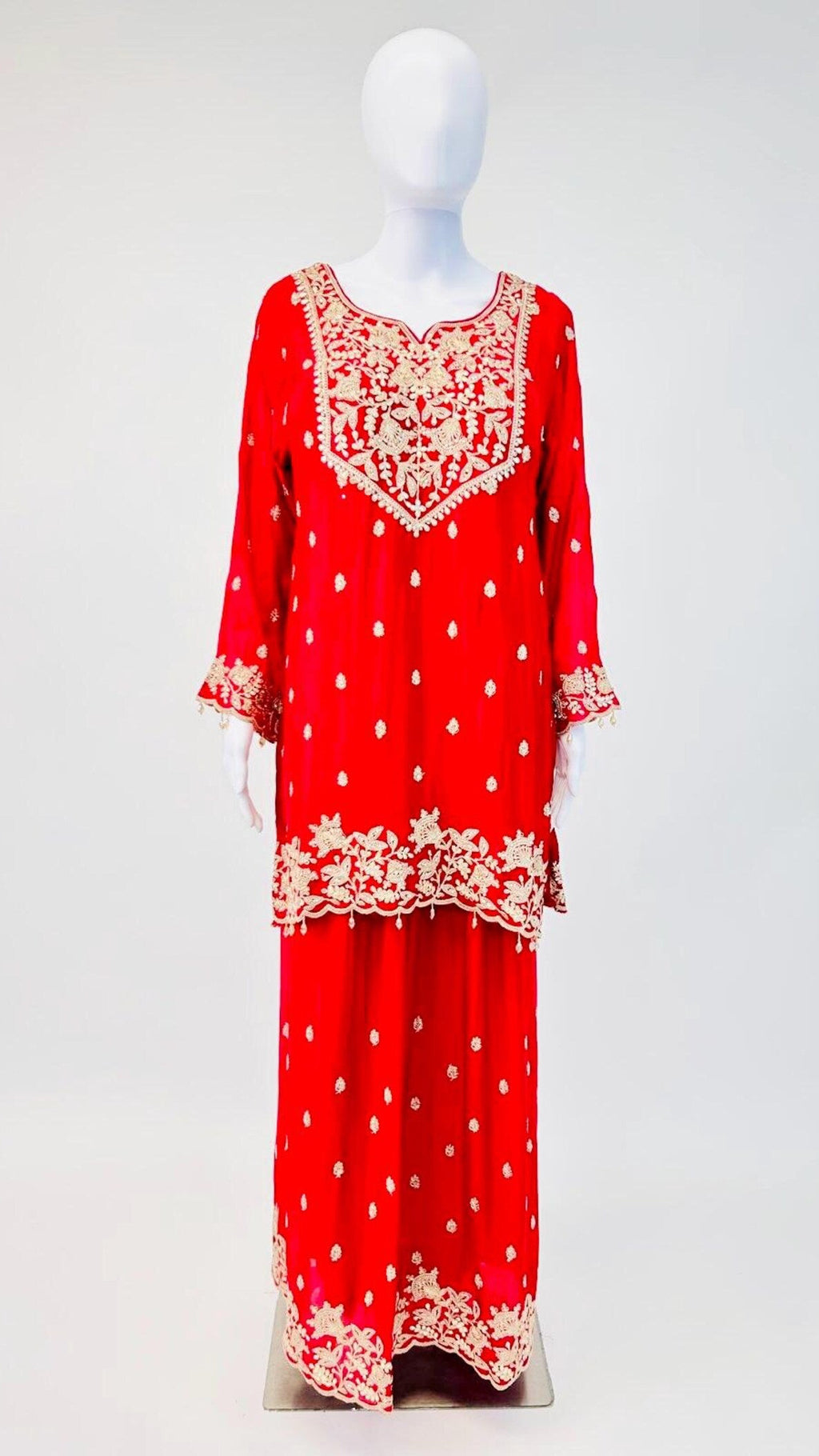 Red Color Skirt Set