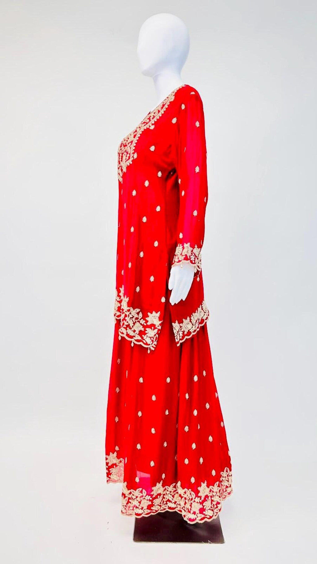 Red Color Skirt Set