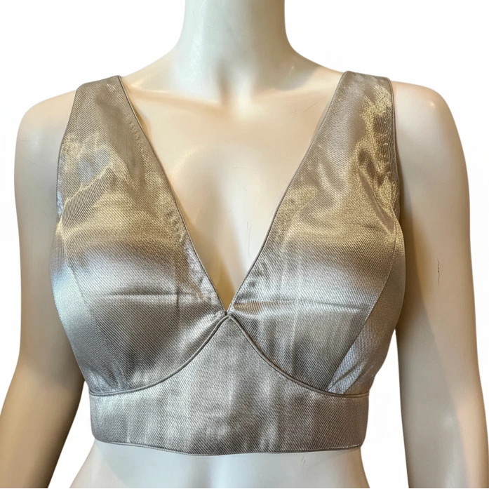 Silver Sleeveless Ready-Made Blouse