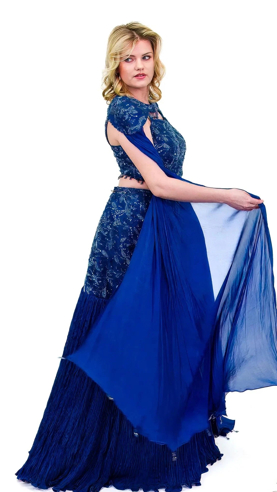 Blue Mermaid Style Lehnga