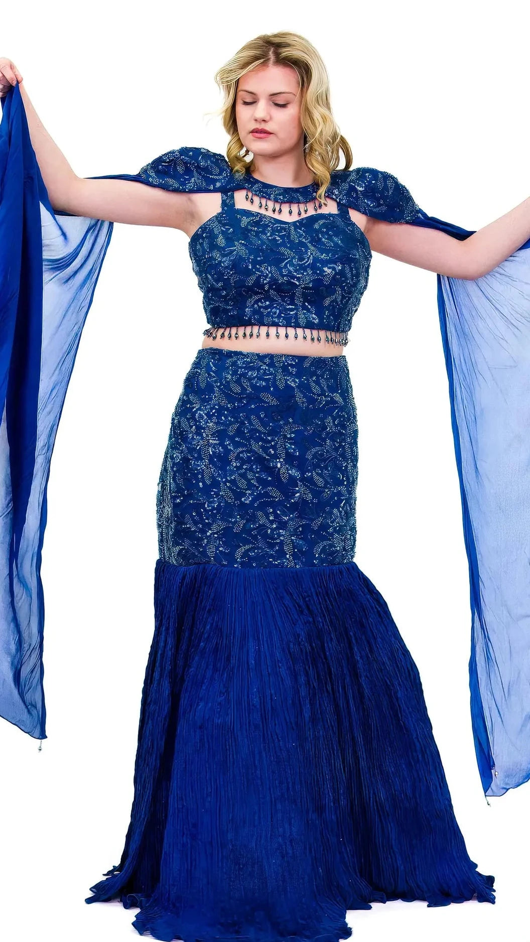 Blue Mermaid Style Lehnga