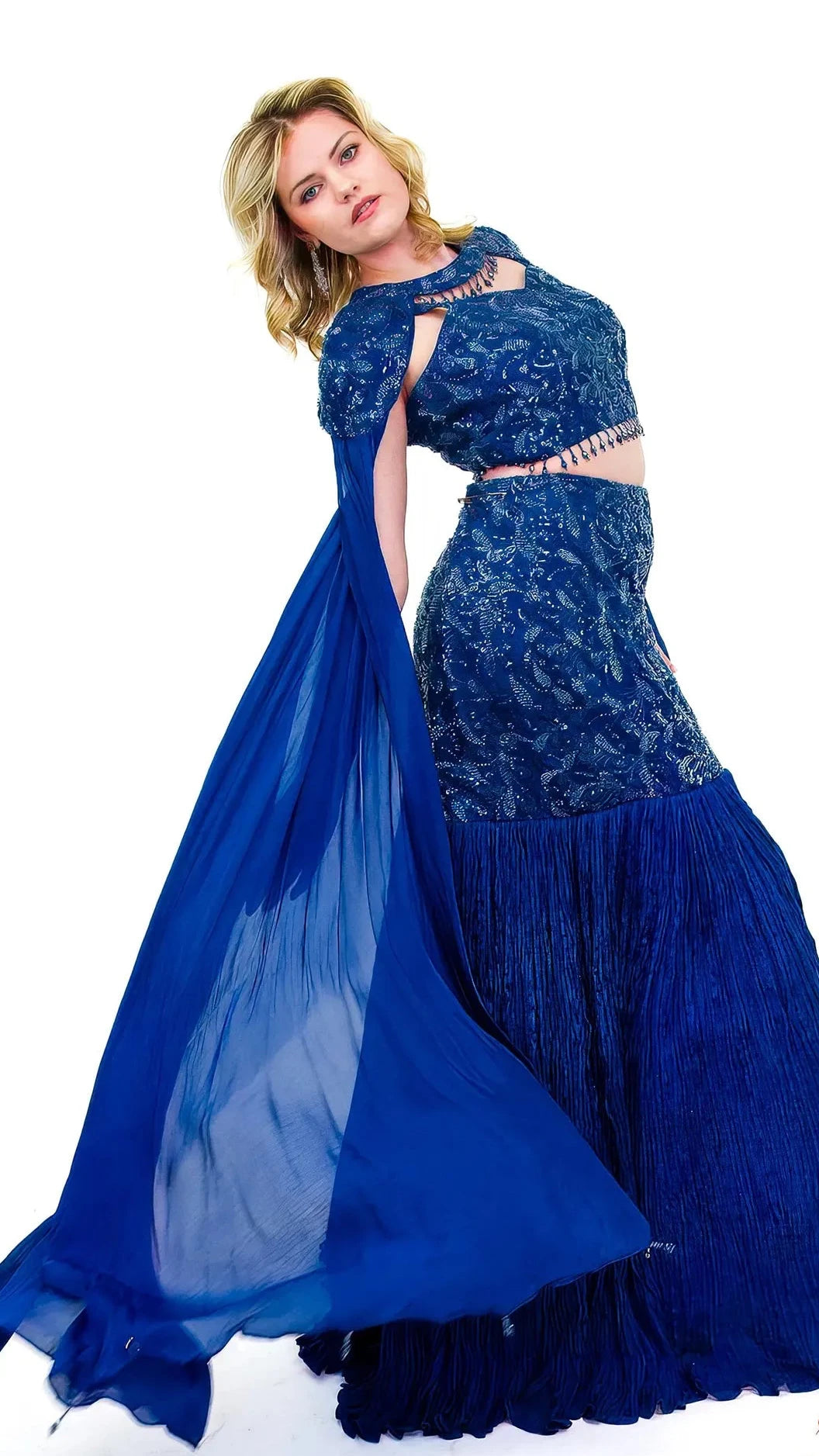 Blue Mermaid Style Lehnga