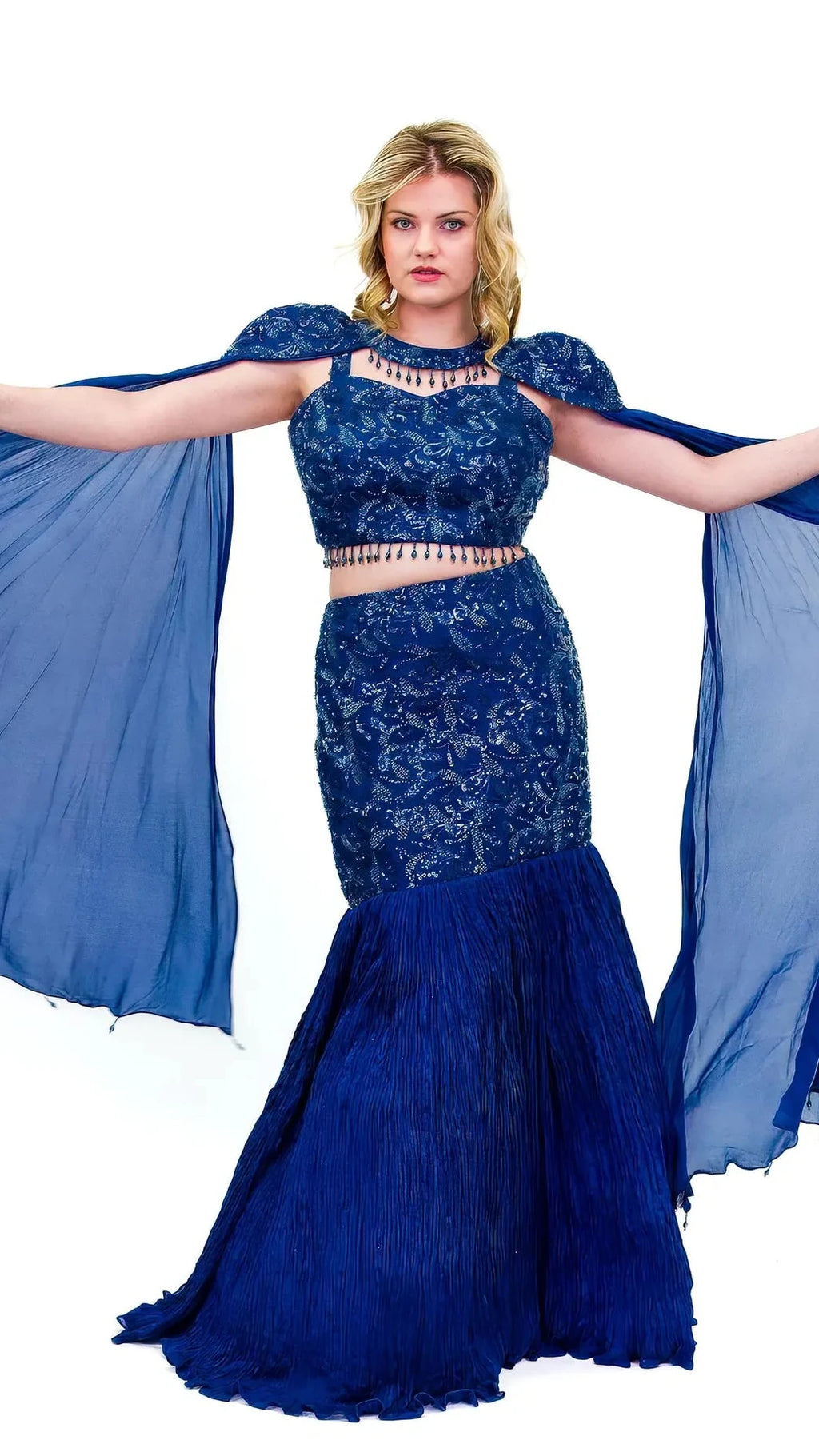 Blue Mermaid Style Lehnga