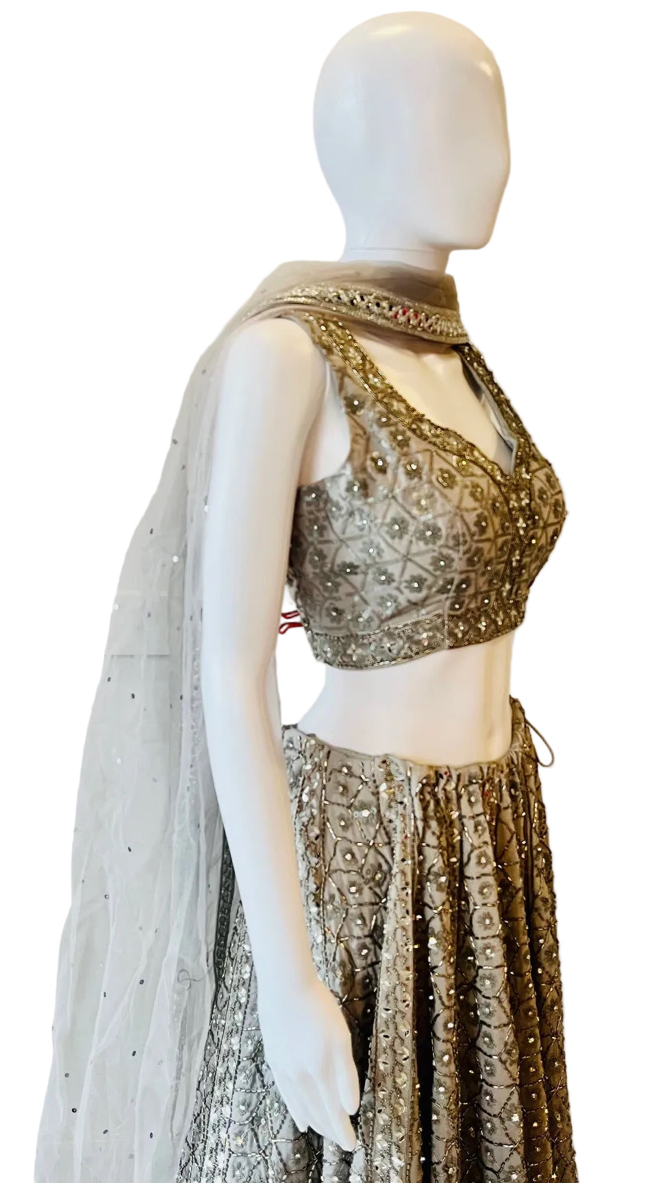 Grey Georgette Lehnga