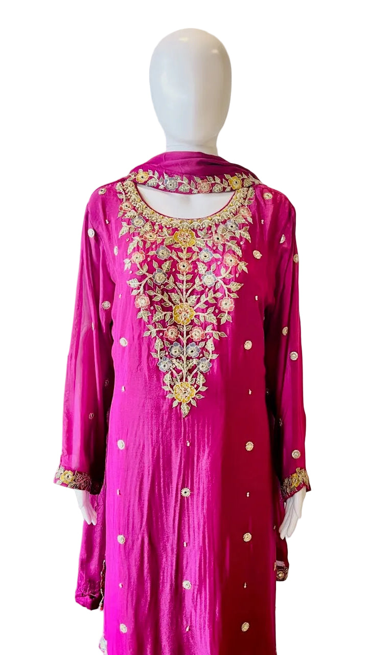 Magenta Color Pallazo Set