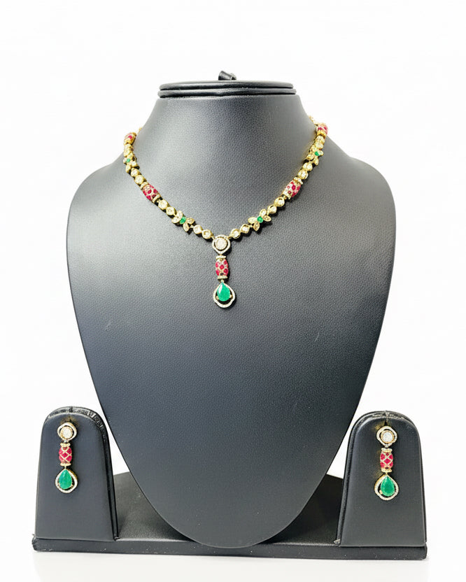 Multi-Color Kundan Necklace Set