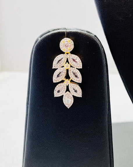 Gold American Diamond Necklace Set