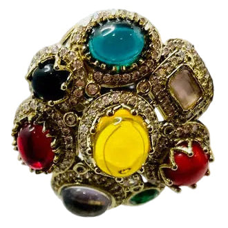 Sabyasachi Inspired Multi-Color Gemstone Earrings