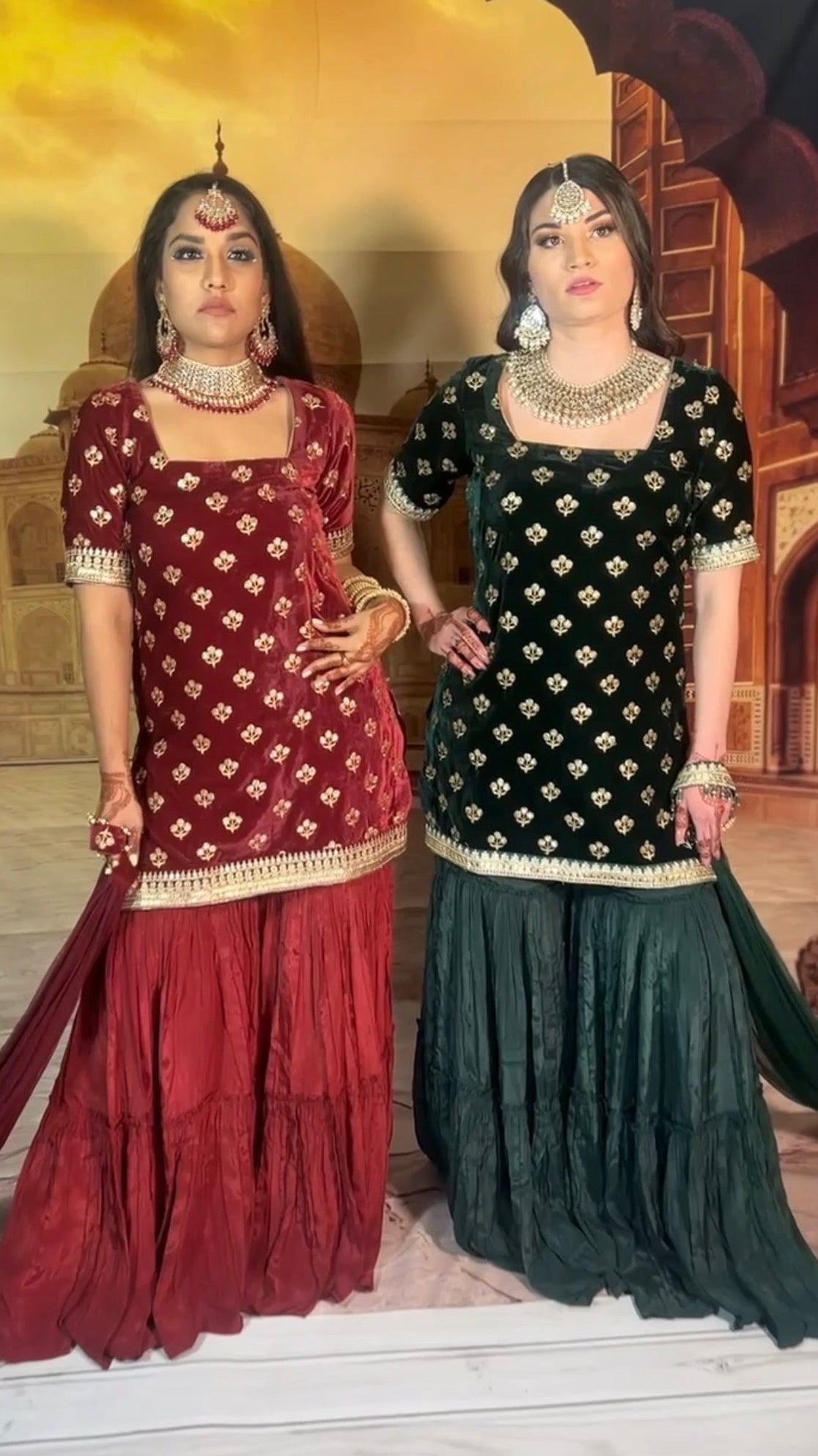 Maroon Color Sharara Set