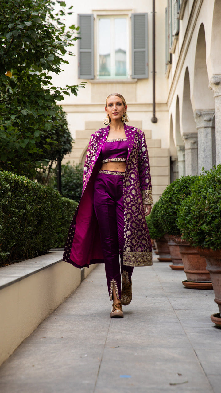Purple Long Jacket-Dress