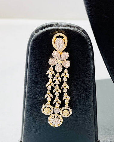 Gold Double-Layered American Diamond Necklace