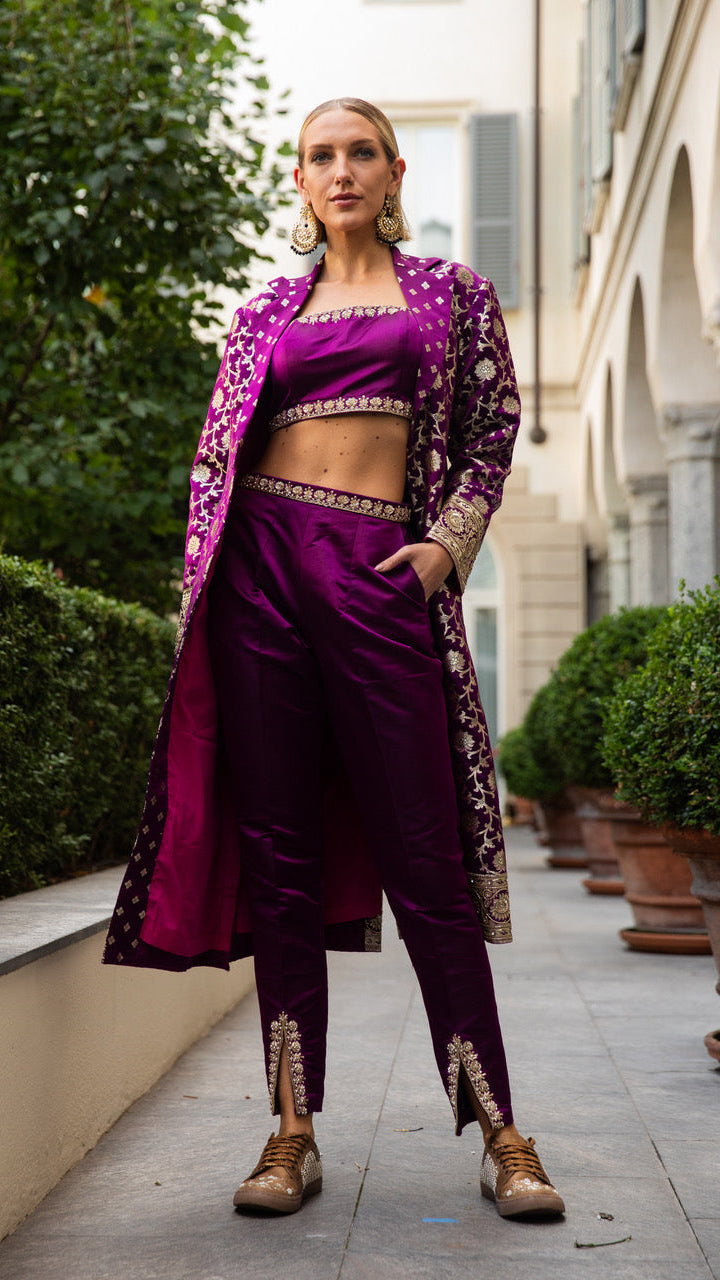 Purple Long Jacket-Dress