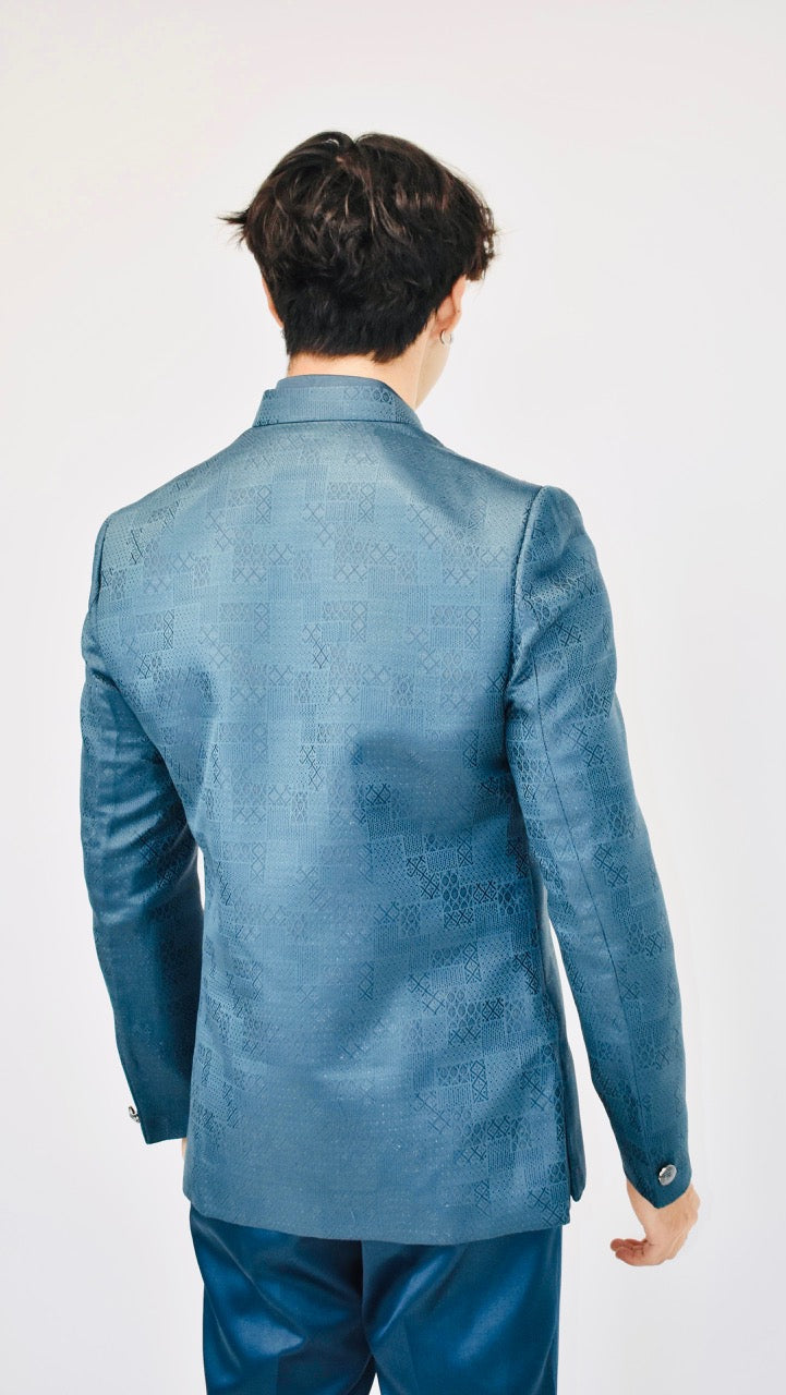 Peacock Blue Indo-Western Set