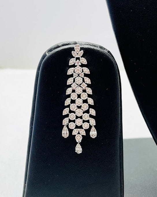 Silver American Diamond Necklace Set