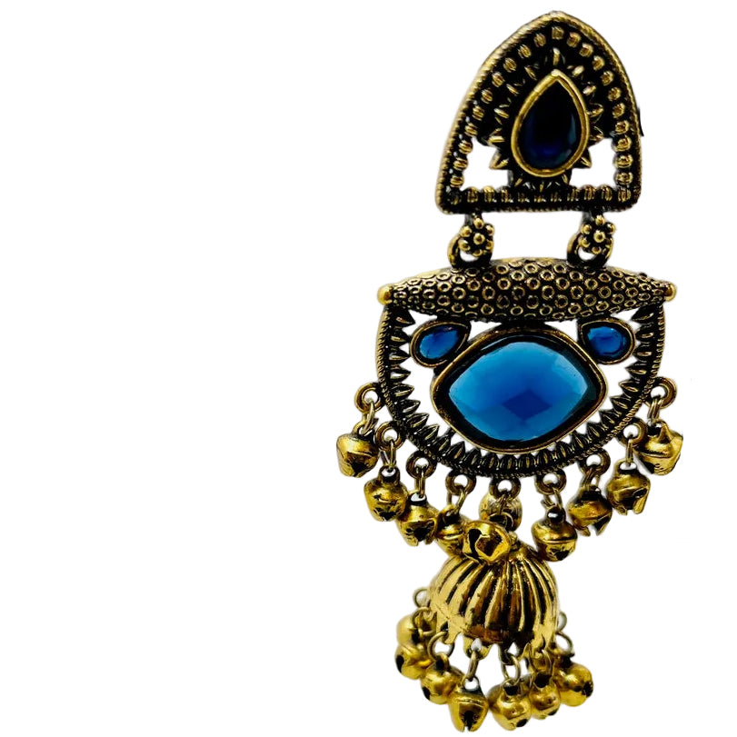 Gold & Blue Earrings