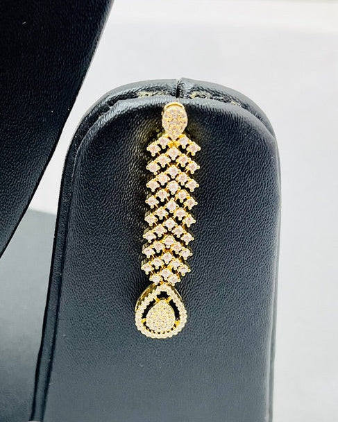Golden American Diamond Necklace Set