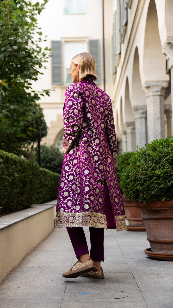 Purple Long Jacket-Dress