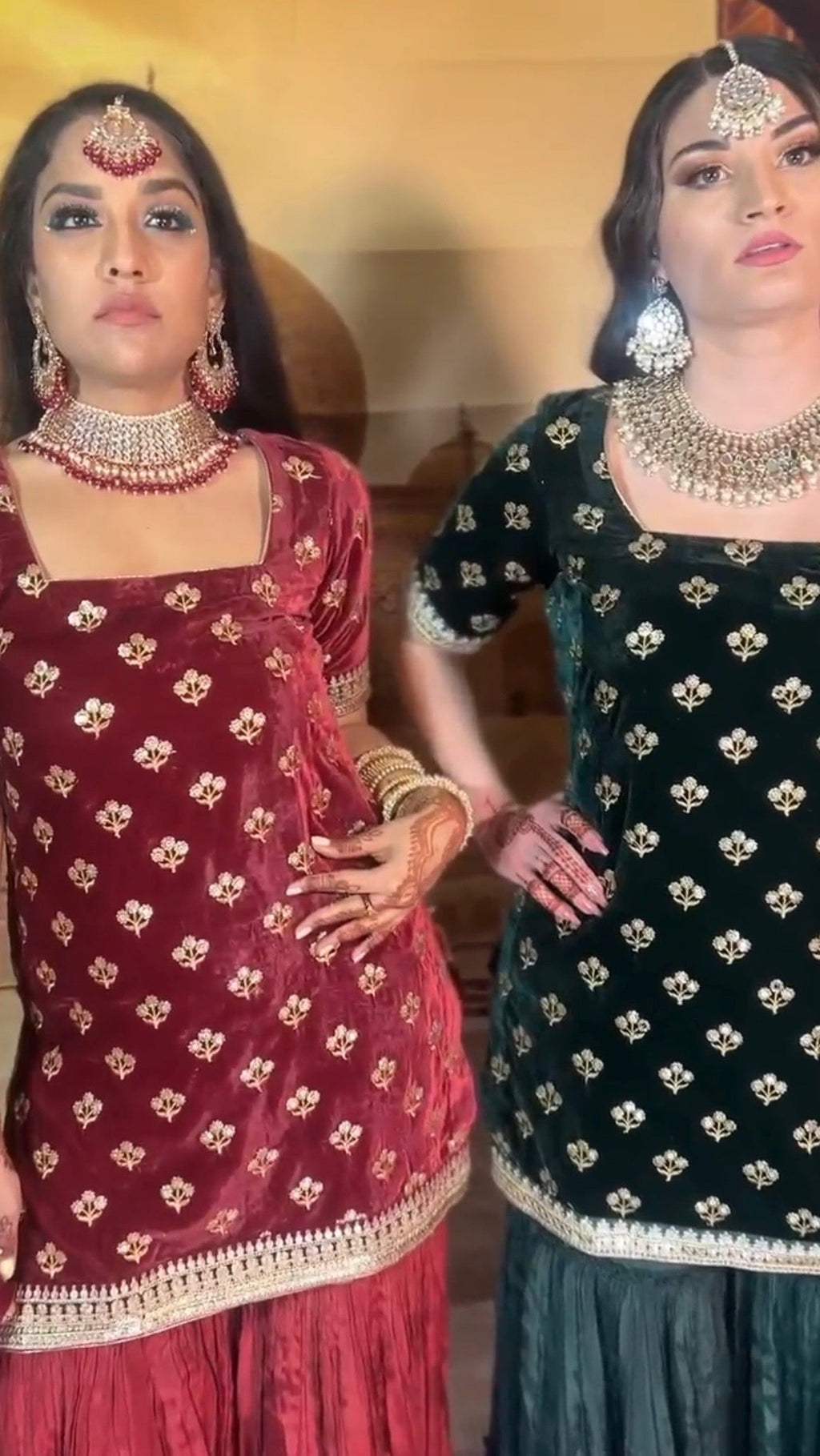 Maroon Color Sharara Set