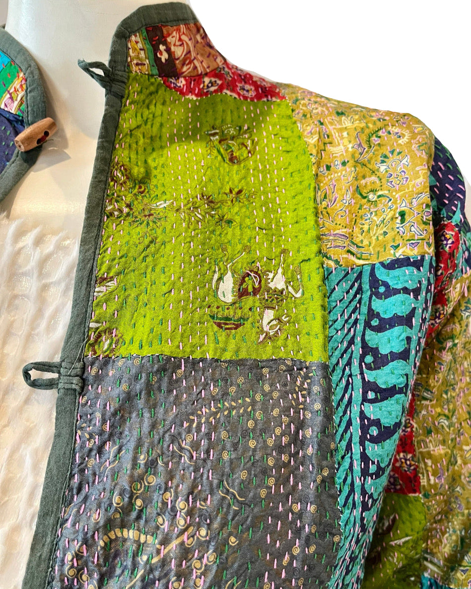 Upcycled Multi-Color Kantha Work Jacket