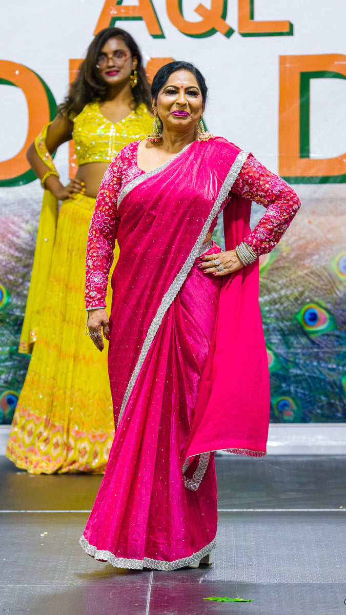 Fuchsia Readymade Saree