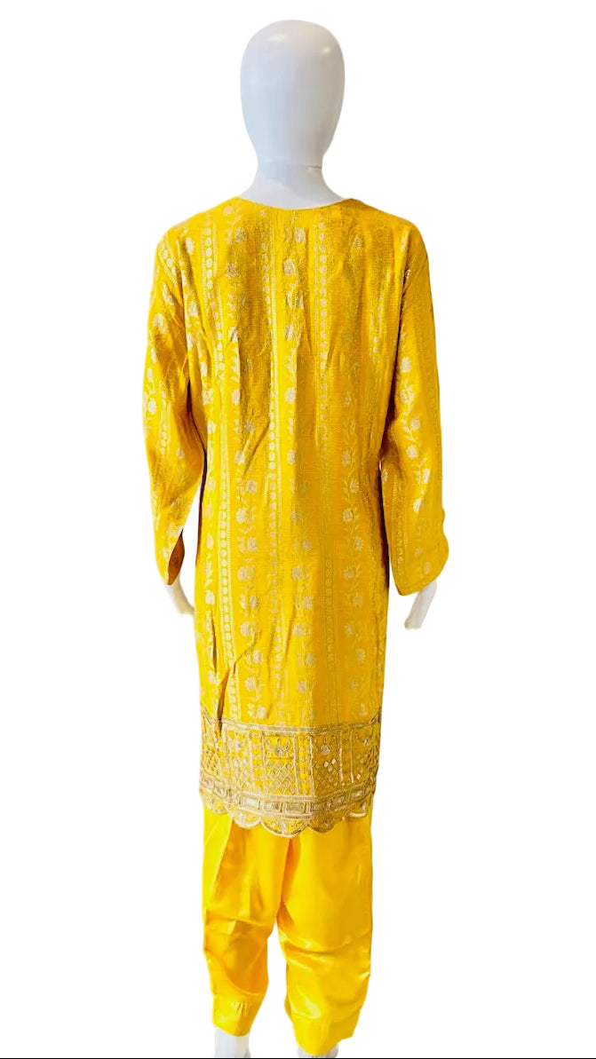 Yellow & Black Palazo Set