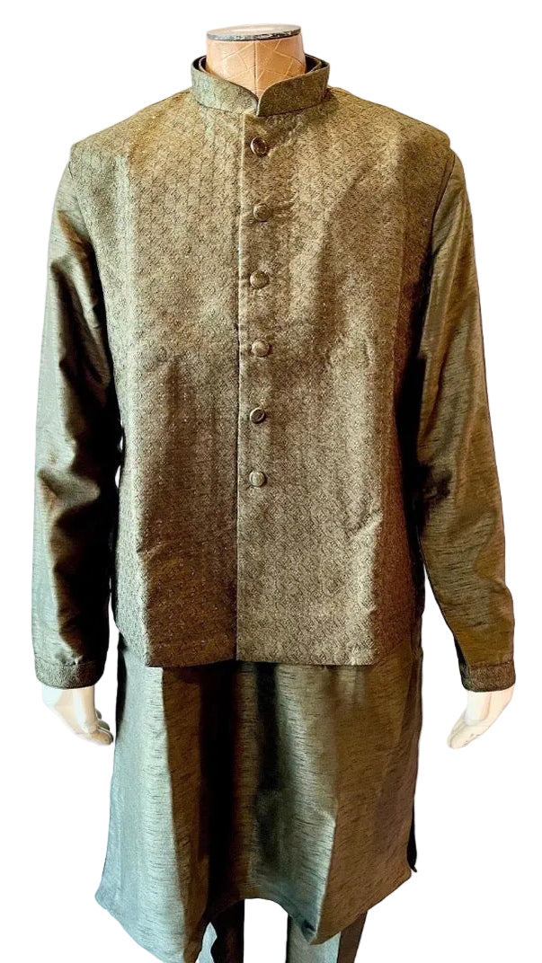 Moss color Vest Kurta Set
